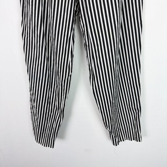 Zara Collection Striped Pull On Cropped Tie Waist Poplin Pants Size XS EUC - Picture 9 of 11